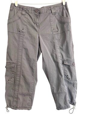 Style & Co Gray Capri Jogger Size 12P Pants EUC Petite Cargo